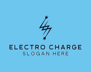 Lightning Electrical Socket logo design