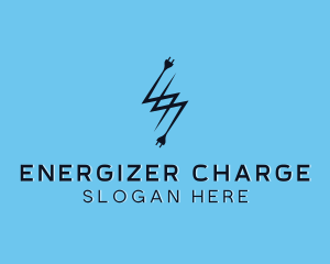 Lightning Electrical Socket logo design