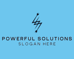 Lightning Electrical Socket logo design