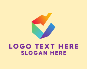 Colorful Company Letter V  logo design