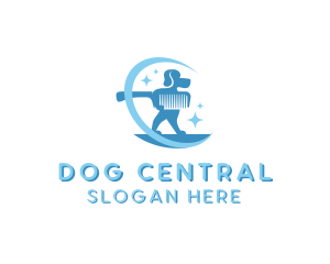 Dog Comb Grooming logo design