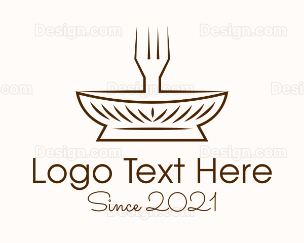Minimalist Fork Plate Logo