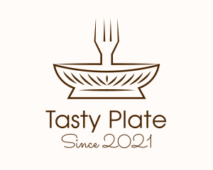 Minimalist Fork Plate logo design