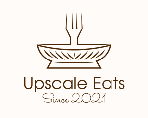 Minimalist Fork Plate logo design