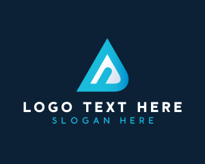 Modern Triangle Tech Letter A logo