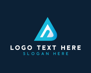 Modern Triangle Tech Letter A Logo