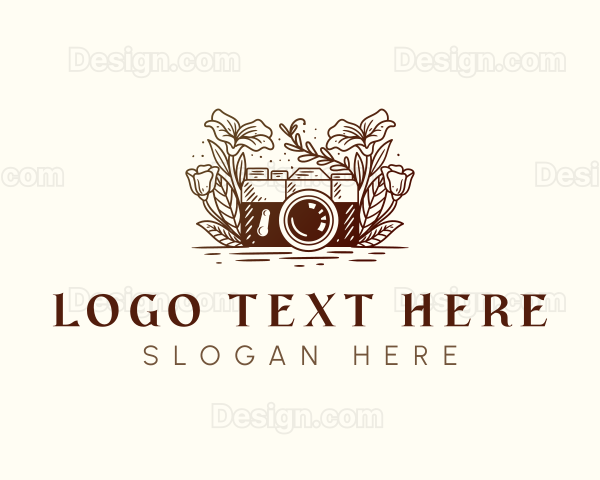 Floral Photo Camera Logo