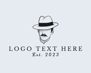 Mustache Fedora Hat logo