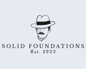 Mustache Fedora Hat logo