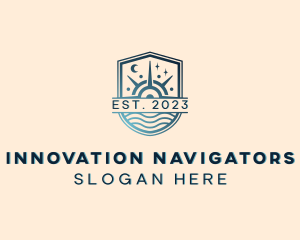 Sea Compass Navigation logo design