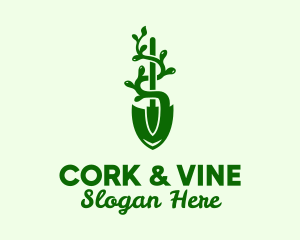 Green Shovel Vine  logo design