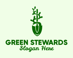 Green Shovel Vine  logo design