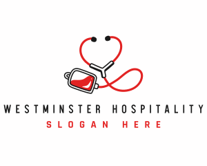 Stethoscope Blood Bag logo design