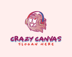 Crazy Monster Headphones logo design