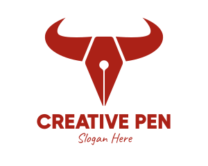 Bull Fountain Pen  logo design