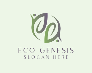 Eco Organic Leaf logo design