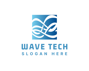 Modern Cyber Wave logo design