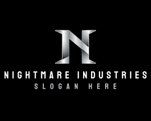 Metal Industrial Steel Letter N logo design