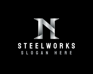 Metal Industrial Steel Letter N logo