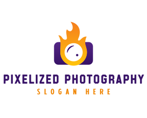 Fire Camera Lens logo design