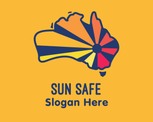 Australian Map Sun logo design