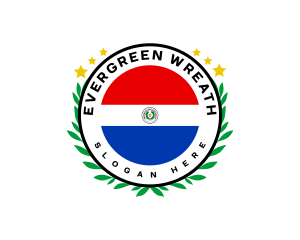 Paraguay Flag Wreath logo design