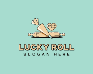 Cookie Baker Rolling Pin logo design