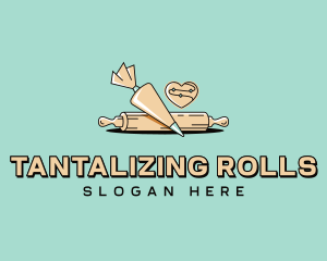 Cookie Baker Rolling Pin logo design