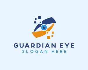 Pixel Digital Eye  logo design