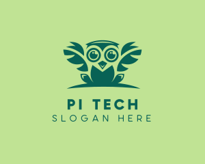 Owl Leaf Wings logo design