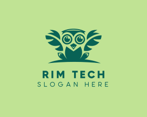 Owl Leaf Wings logo design