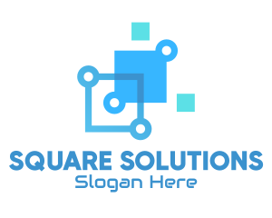 Blue Digital Tech Squares logo