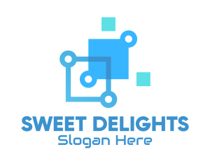 Blue Digital Tech Squares logo