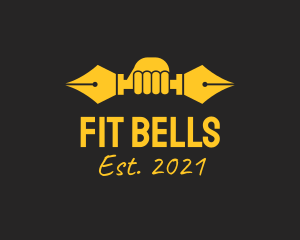 Fountain Pen Dumbbell  logo design