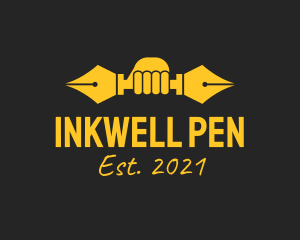 Fountain Pen Dumbbell  logo design