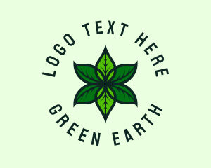 Green Organic Leaf  logo design