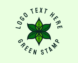 Green Organic Leaf  logo design