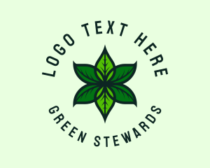 Green Organic Leaf  logo design