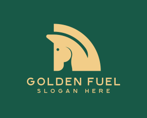 Golden Stallion Horse logo design