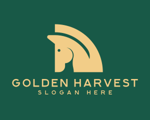 Golden Stallion Horse logo design