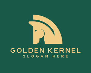 Golden Stallion Horse logo design