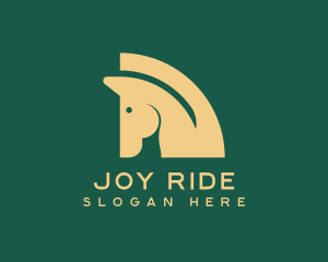 Golden Stallion Horse logo design