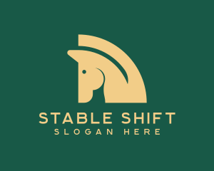 Golden Stallion Horse logo design