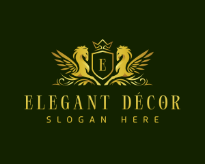 Elegant Pegasus Crest logo design