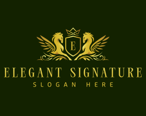 Elegant Pegasus Crest logo design