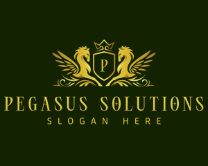 Elegant Pegasus Crest logo design