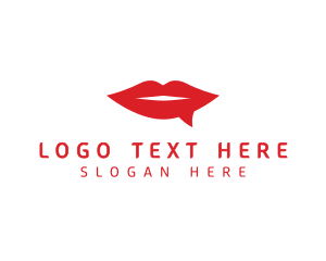 Social Media - Red Lips Chat logo design
