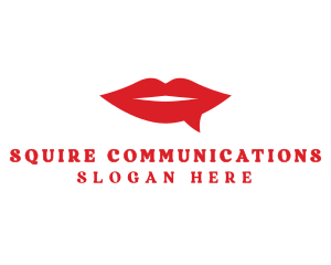 Red Lips Chat logo design