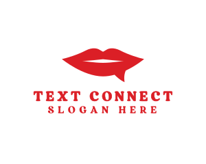 Red Lips Chat logo design