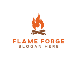 Campfire Fire Flames logo design